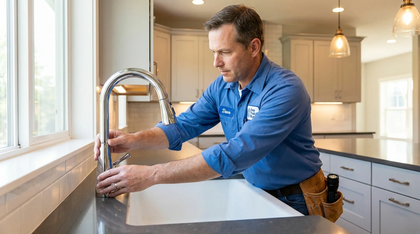 Kitchen faucet installation by Johns Plumbing LLC in Blue Lake